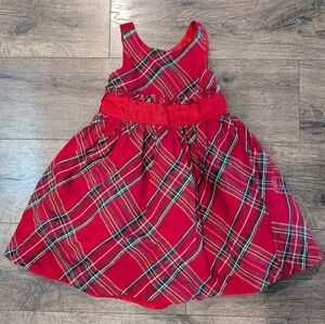 Janie and Jack 4T Toddler Girl Holiday Christmas Dress Red Plaid Formal Green